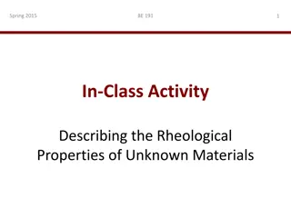 Describing Rheological Properties of Unknown Materials - In-Class Activity (Spring 2015)