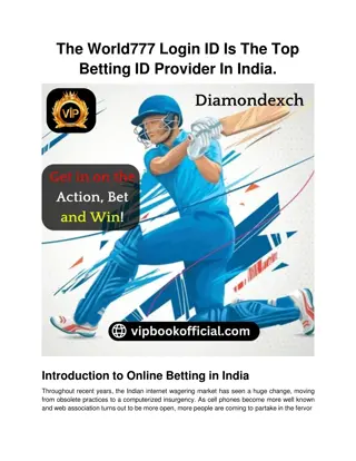 The World777 Login ID Is The Top Betting ID Provider In India