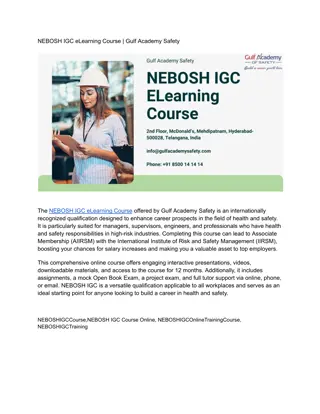 NEBOSH IGC eLearning Course | Gulf Academy Safety