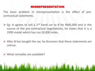 Understanding Misrepresentation in Contracts