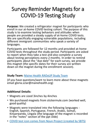 COVID Testing Study Magnet Reminder for At-Home Testing Cohort