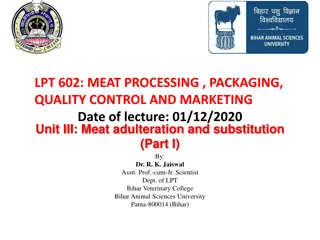 Meat Adulteration and Substitution in Food Processing