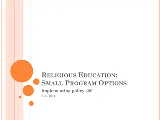 Implementing Religious Education Small Program Options Policy