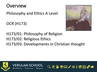 Philosophy and Ethics A Level Overview: Religion, Ethics, and Christian Thought