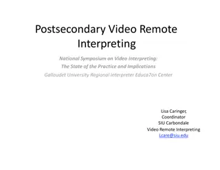 Postsecondary Video Remote Interpreting Symposium: State of Practice and Implications