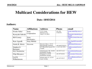 Multicast Considerations for High Efficiency Wireless (HEW) Networks