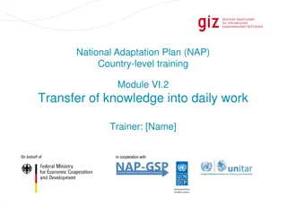 Transfer of Knowledge into Daily Work: NAP Country-Level Training Module