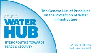 Principles for Protecting Water Infrastructure in Conflict Situations