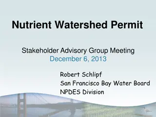 Nutrient Watershed Permit Stakeholder Advisory Group Meeting Overview