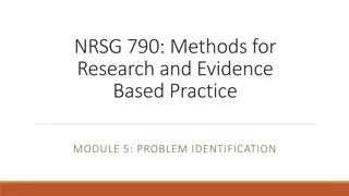 Research Methods and Evidence-Based Practice for Problem Identification