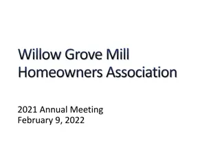 Willow Grove Mill Homeowners Association 2021 Annual Meeting Highlights