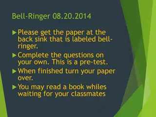 Understanding the Scientific Method: Pre-Test and Daily Agenda