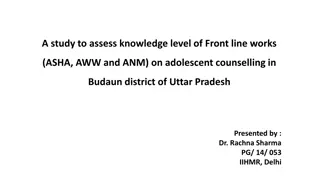 Enhancing Front-line Workers' Knowledge on Adolescent Counselling in Budaun, Uttar Pradesh