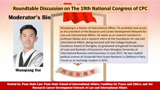 Roundtable Discussion on The 19th National Congress of CPC Moderator's Bio