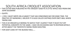 Changes to Rules of Golf Croquet by South Africa Croquet Association