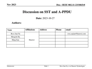 Discussion on IEEE 802.11-23/1865r0: SST and A-PPDU