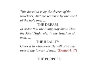 Nebuchadnezzar's Dream and Lessons Learned from Daniel 4