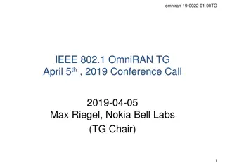 IEEE 802.1 OmniRAN TG Conference Call Summary