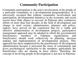 Importance of Community Participation in Development Projects