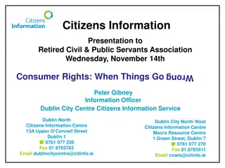 Consumer Rights Presentation for Retired Civil & Public Servants Association