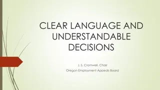 Clear Language and Understandable Decisions in Employment Appeals