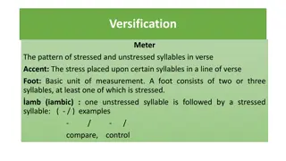 Understanding Versification and Play Analysis