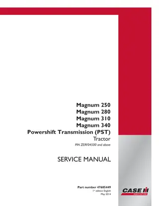 CASE IH Magnum 310 Powershift Transmission (PST) Tier 4B Tractor Service Repair Manual 3