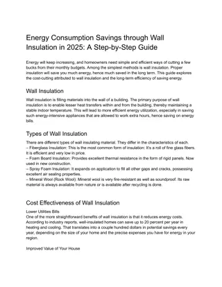 Energy Consumption Savings through Wall Insulation in 2025