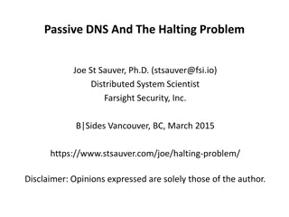 Passive DNS And The Halting Problem by Joe St. Sauver, Ph.D.