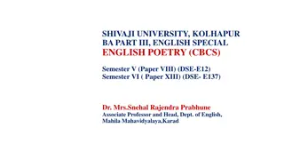 English Poetry Development from Shakespeare to Contemporary India