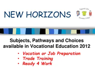 Explore Vocational Education Pathways and Choices in 2012