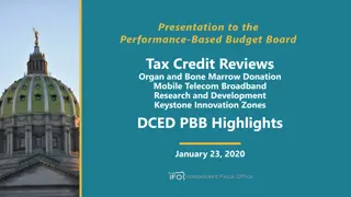 Performance-Based Budget Board Tax Credit Reviews & Innovation Zones Presentation