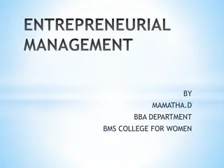 Entrepreneurial Management by Mamatha D, BBA Department, BMS College for Women