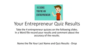 Entrepreneur Quiz Results and Accuracy Evaluation