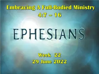 Embracing a Full-Bodied Ministry in Ephesians: A Discussion on Spiritual Giftedness