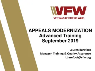 Veterans Appeals Modernization Overview