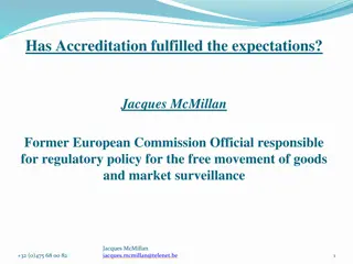 Overview of Accreditation and Regulatory Policy by Jacques McMillan