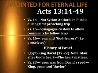 Insights from Acts 13:14-49 for Eternal Life Seekers