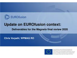 Deliverables and Key Dates for Magnets Final Review 2020