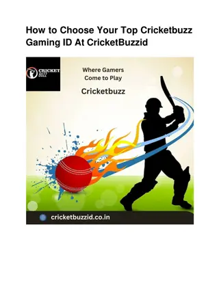 How to Choose Your Top Cricketbuzz Gaming ID At CricketBuzzid