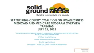 Medicaid and Medicare Programs in Seattle-King County Coalition on Homelessness Training