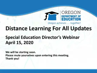 Distance Learning for Special Education: Updates and Guidance