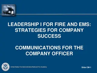 Effective Communication Strategies for Fire and EMS Company Officers