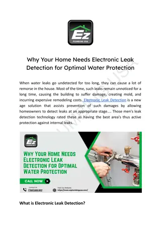 Why Your Home Needs Electronic Leak Detection for Optimal Water Protection