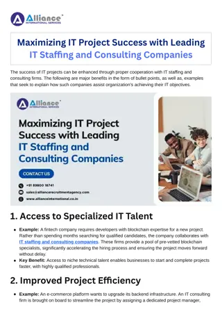 Maximizing IT Project Success with Leading IT Staffing and Consulting Companies