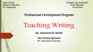 Enhancing Writing Skills in English: A Professional Development Workshop Overview