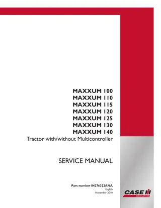 CASE IH MAXXUM 115 Tractor Service Repair Manual Instant Download