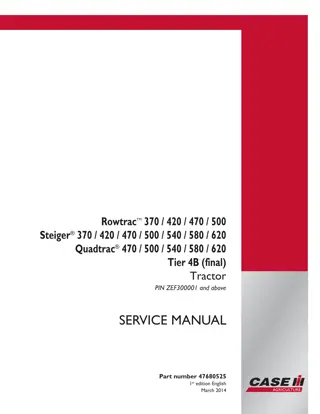 CASE IH Rowtrac 370  420  470  500 Tier 4B (final) Tractor Service Repair Manual Instant Download