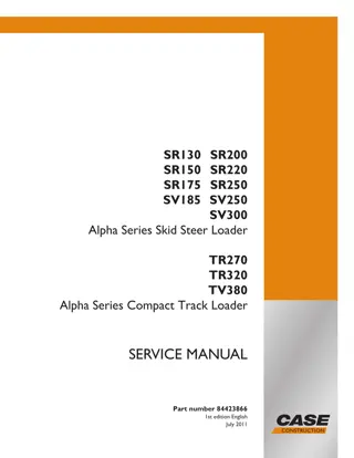 CASE SR130 SKID STEER LOADER Service Repair Manual Instant Download