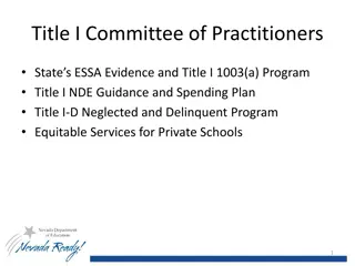 Title I Committee of Practitioners & ESSA Evidence Program Overview